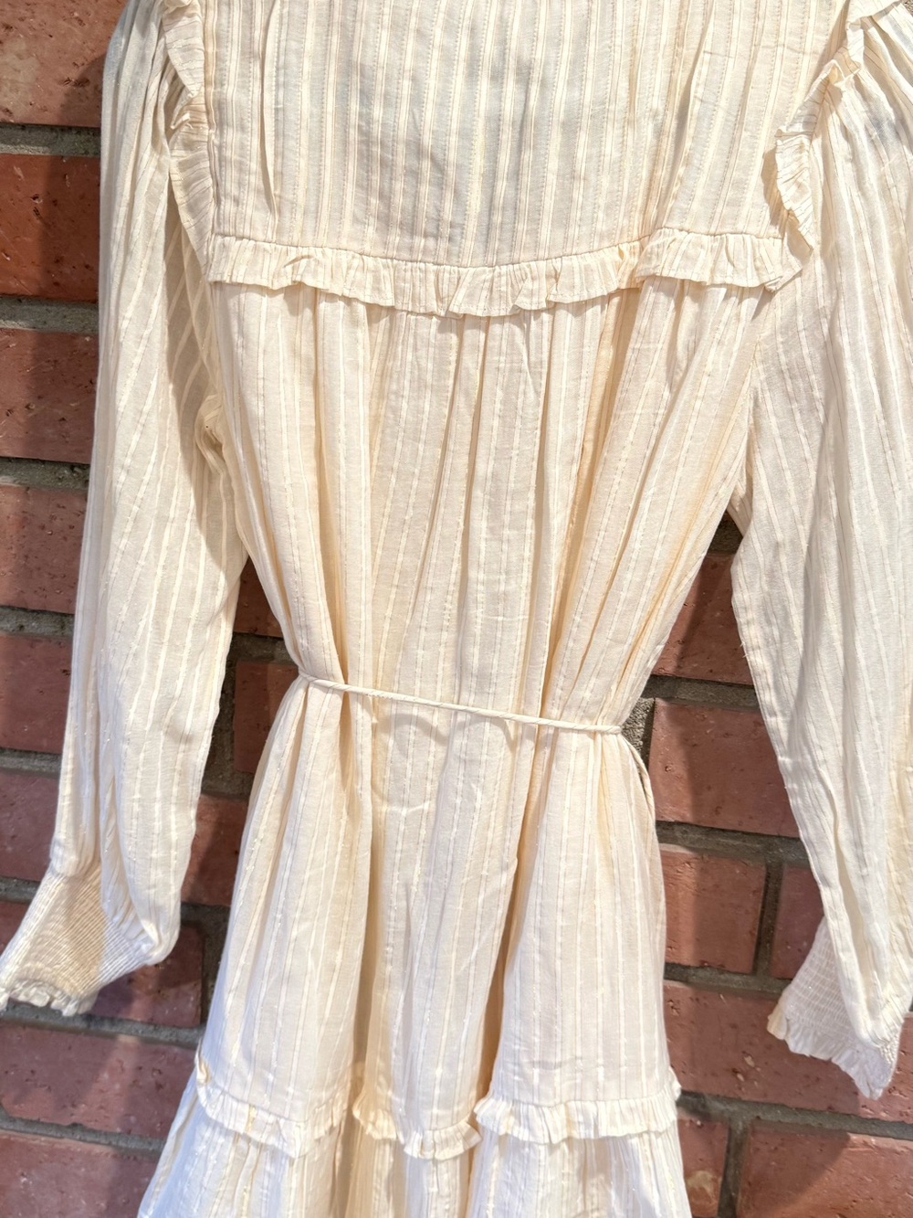 Cleobella Celine Cream Button-Front Ruffle Mini Dress - Picture 5 of 10
